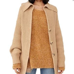 Free people Swim Too Deep Cardigan in Caramel